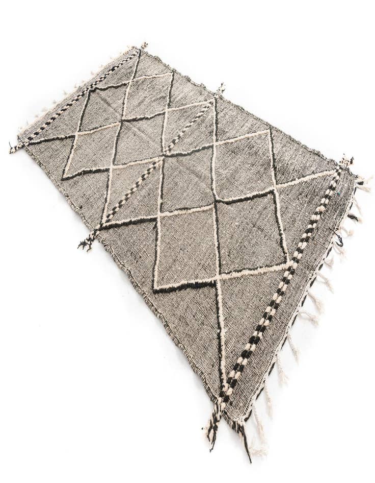 Detail image of 5' 2 x 9' 2  Hand Knotted Moroccan Wool Rug