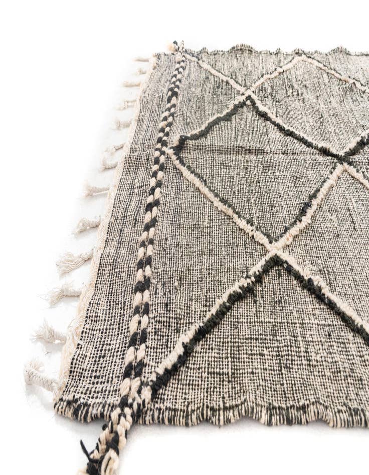 Detail image of 5' 2 x 9' 2  Hand Knotted Moroccan Wool Rug