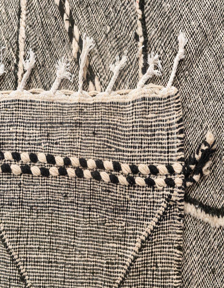 Detail image of 5' 2 x 9' 2  Hand Knotted Moroccan Wool Rug