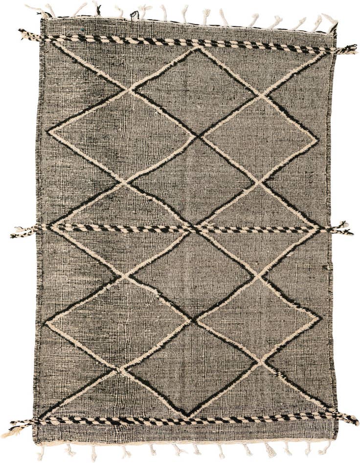 Detail image of 5' 2 x 9' 2 Hand Knotted Moroccan Wool Rug