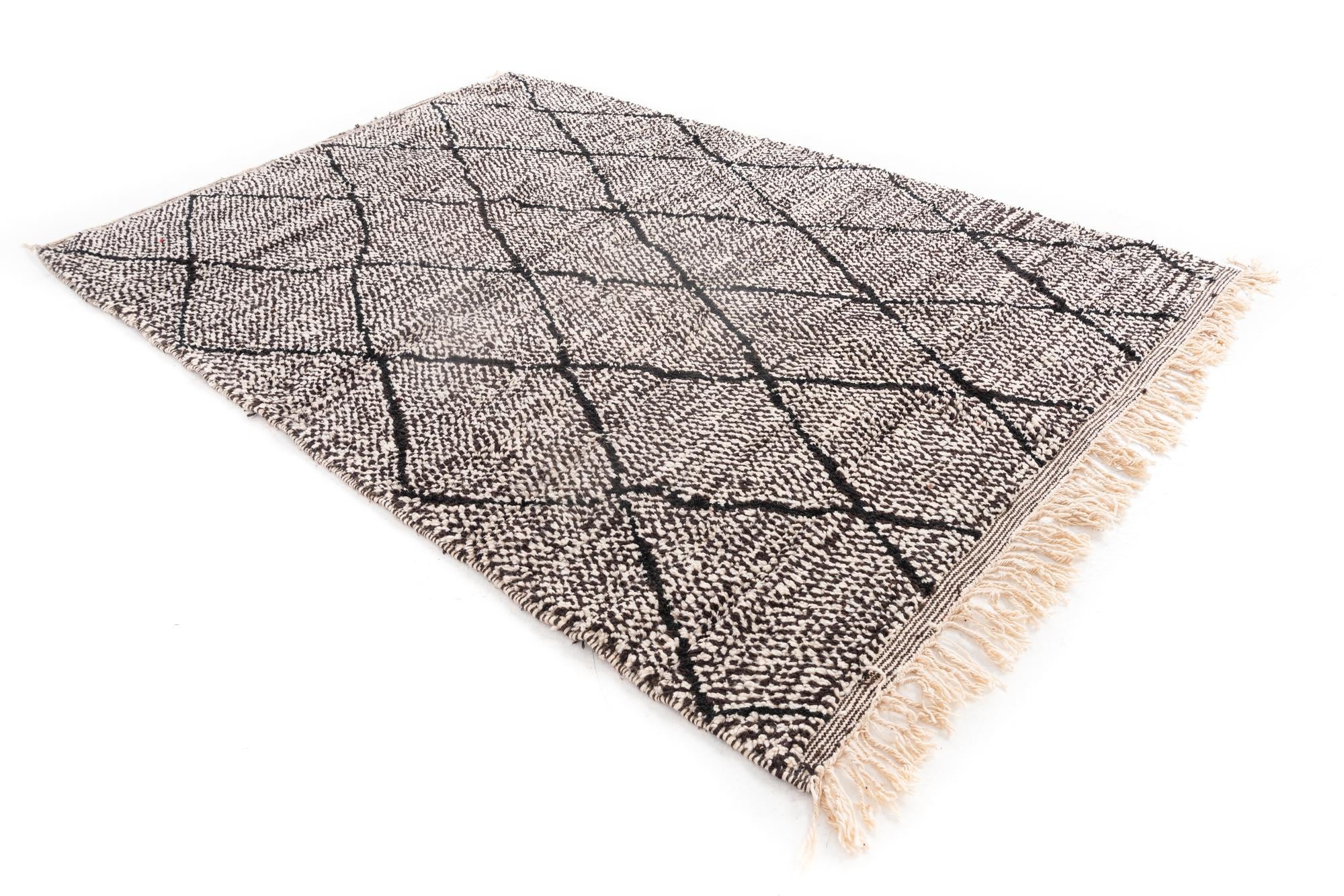 6' 6 x 9' 6 Hand Knotted Moroccan Wool Rug