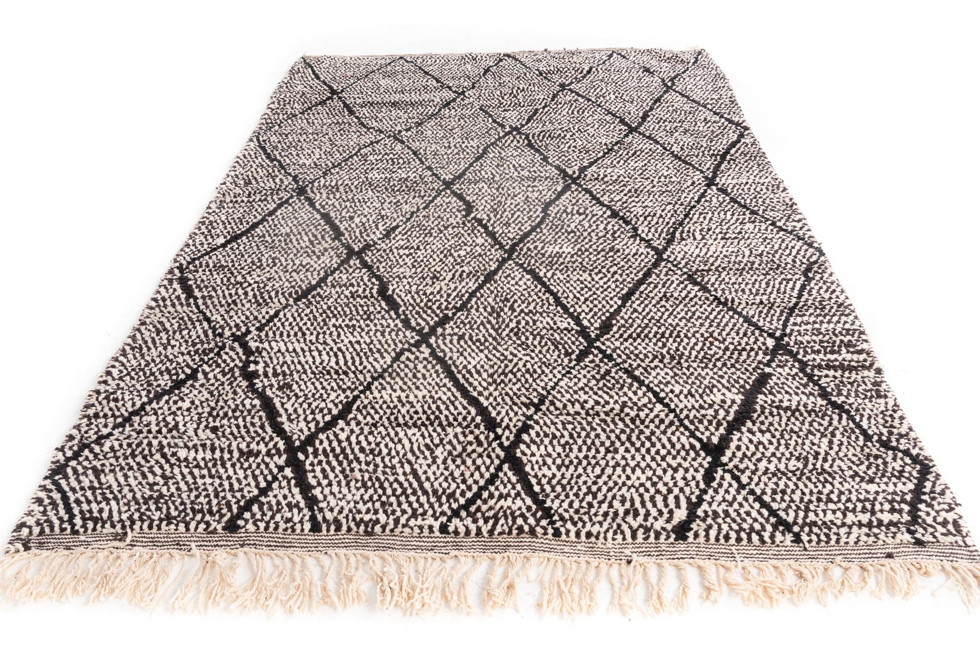 6' 6 x 9' 6 Hand Knotted Moroccan Wool Rug