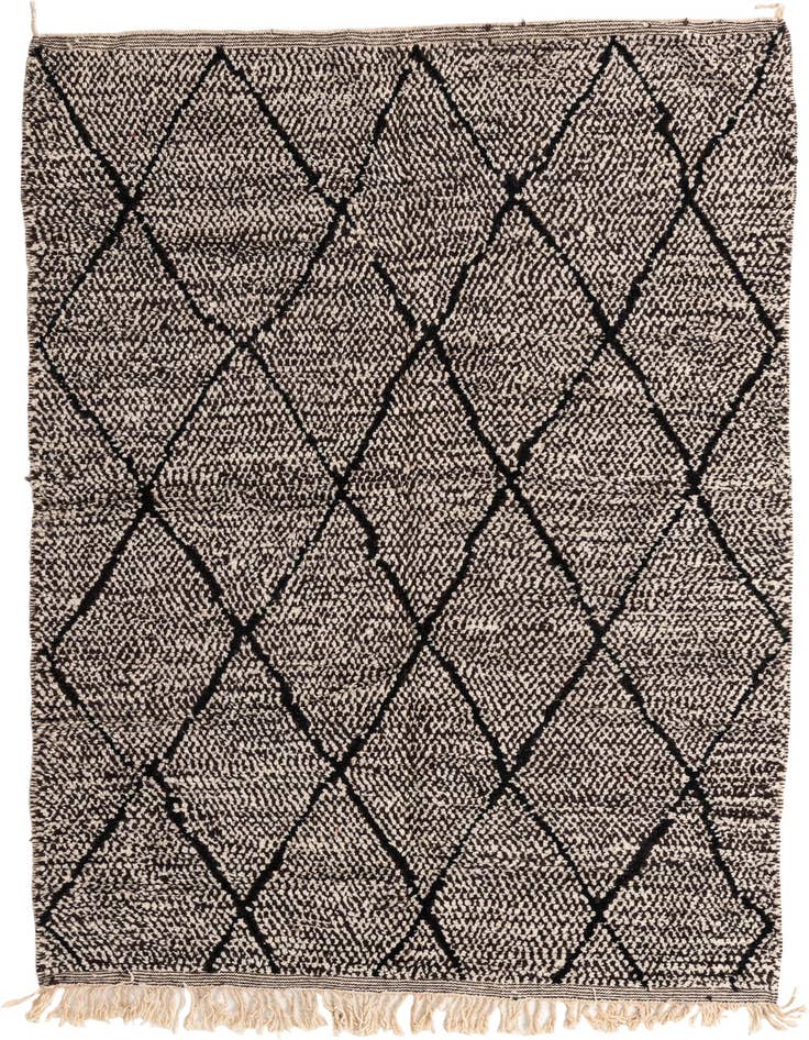 Detail image of 6' 6 x 9' 6 Hand Knotted Moroccan Wool Rug