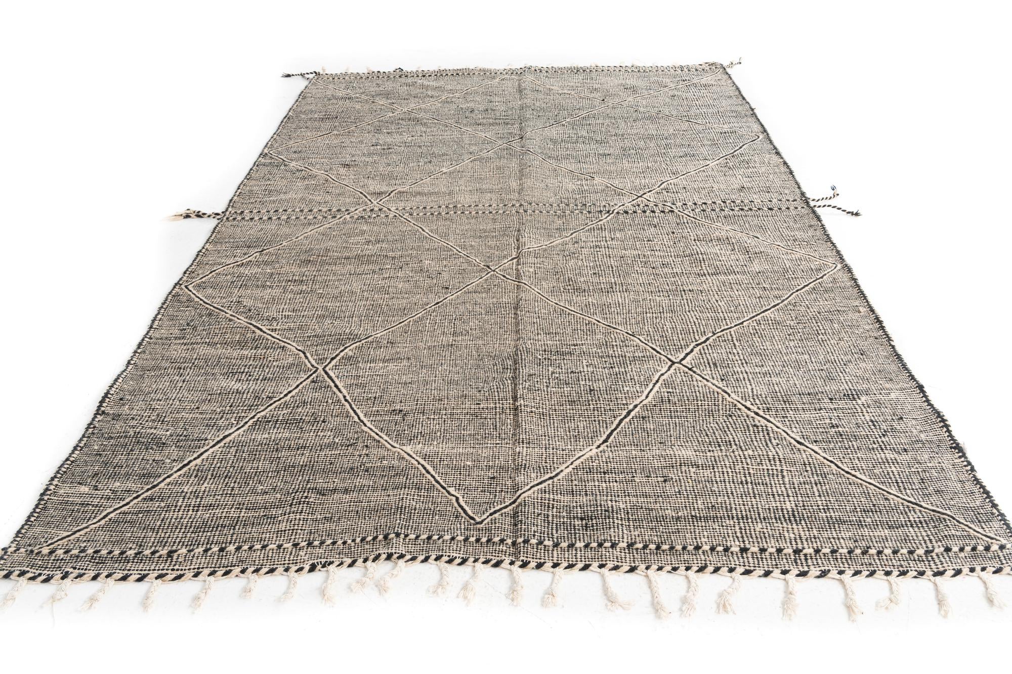 6' 10 x 9' 9 Hand Knotted Moroccan Wool Rug
