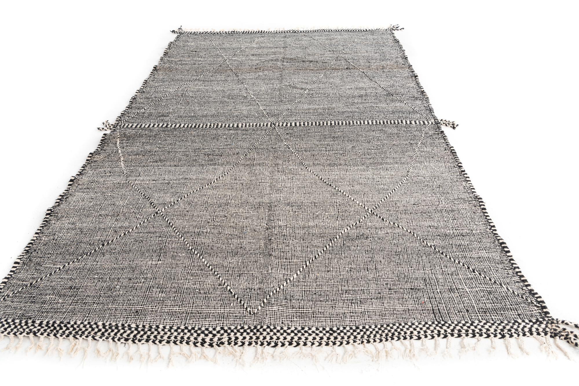 6' 7 x 10' 3 Hand Knotted Moroccan Wool Rug