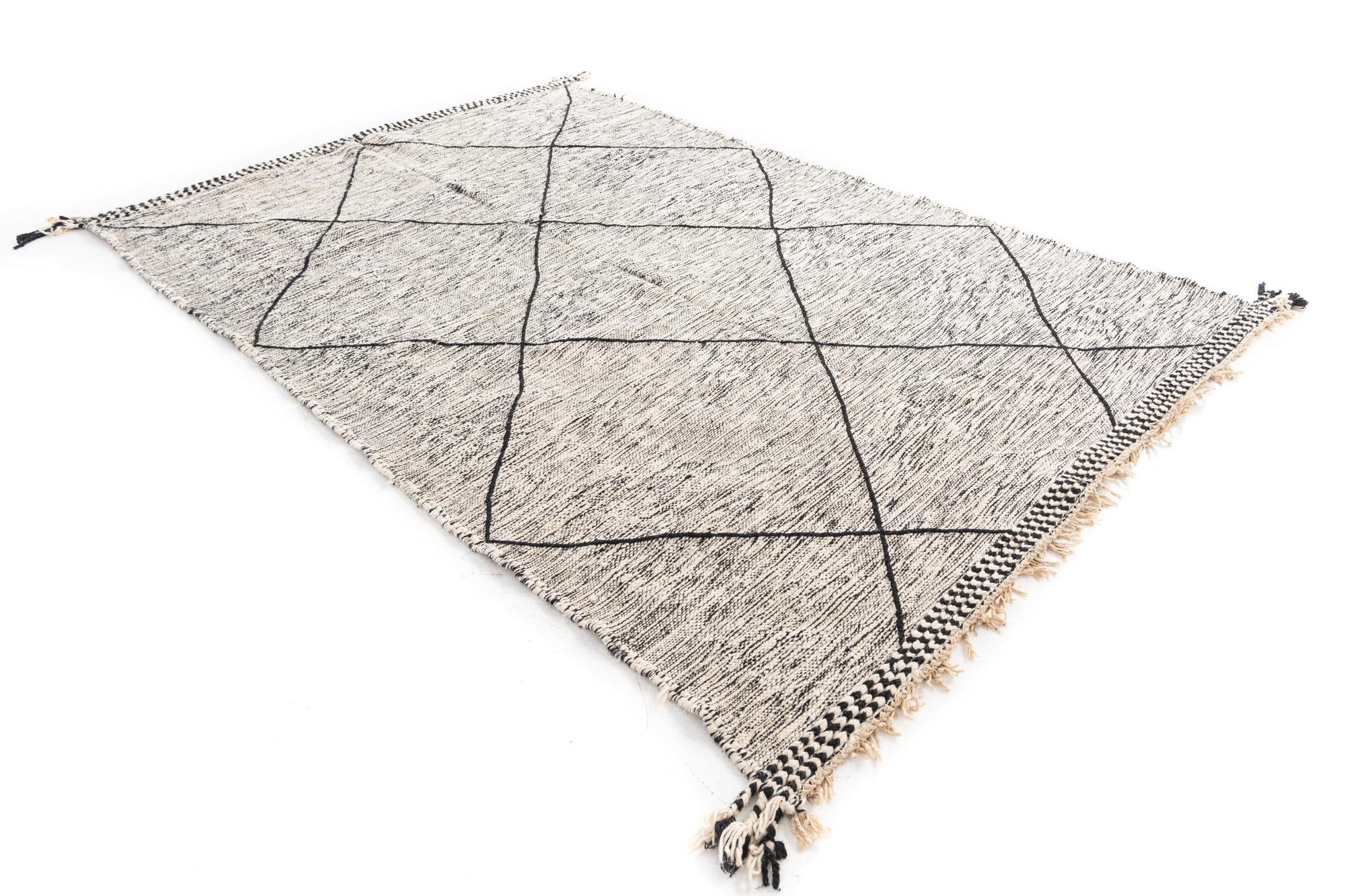 6' 4 x 9' 8 Hand Knotted Moroccan Wool Rug