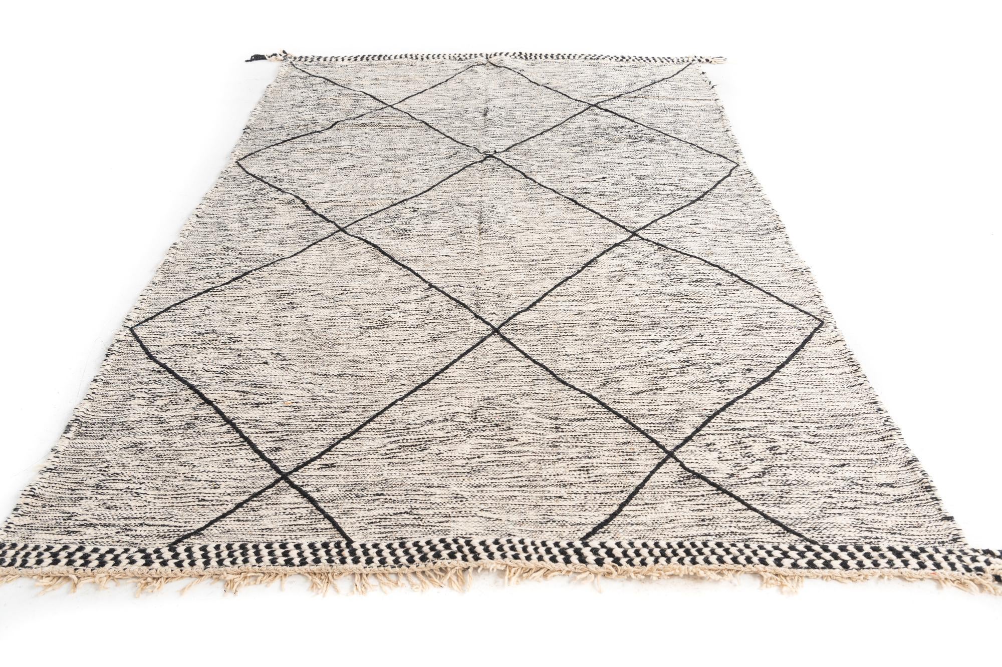 6' 4 x 9' 8 Hand Knotted Moroccan Wool Rug