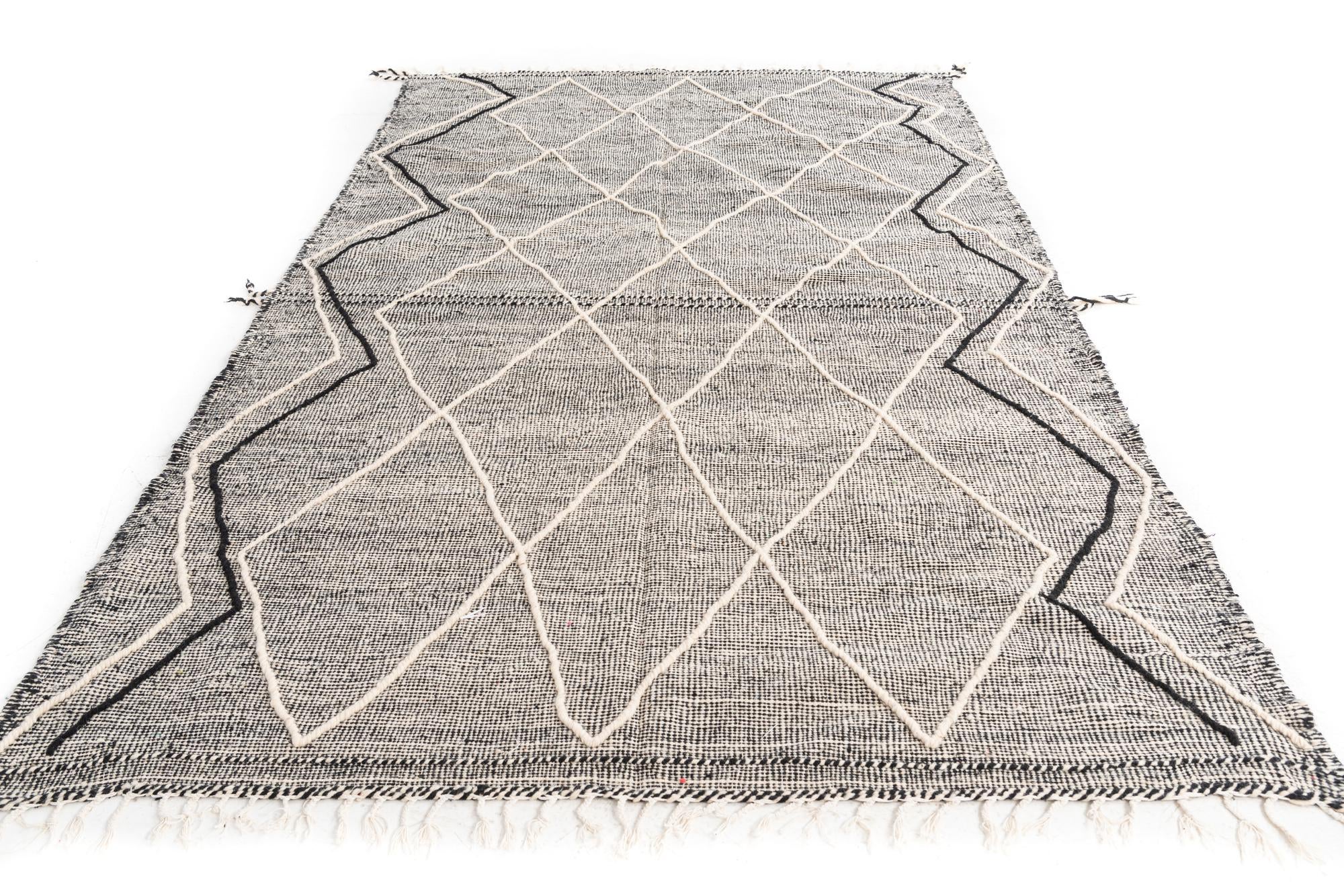 6' 4 x 10' 2 Hand Knotted Moroccan Wool Rug