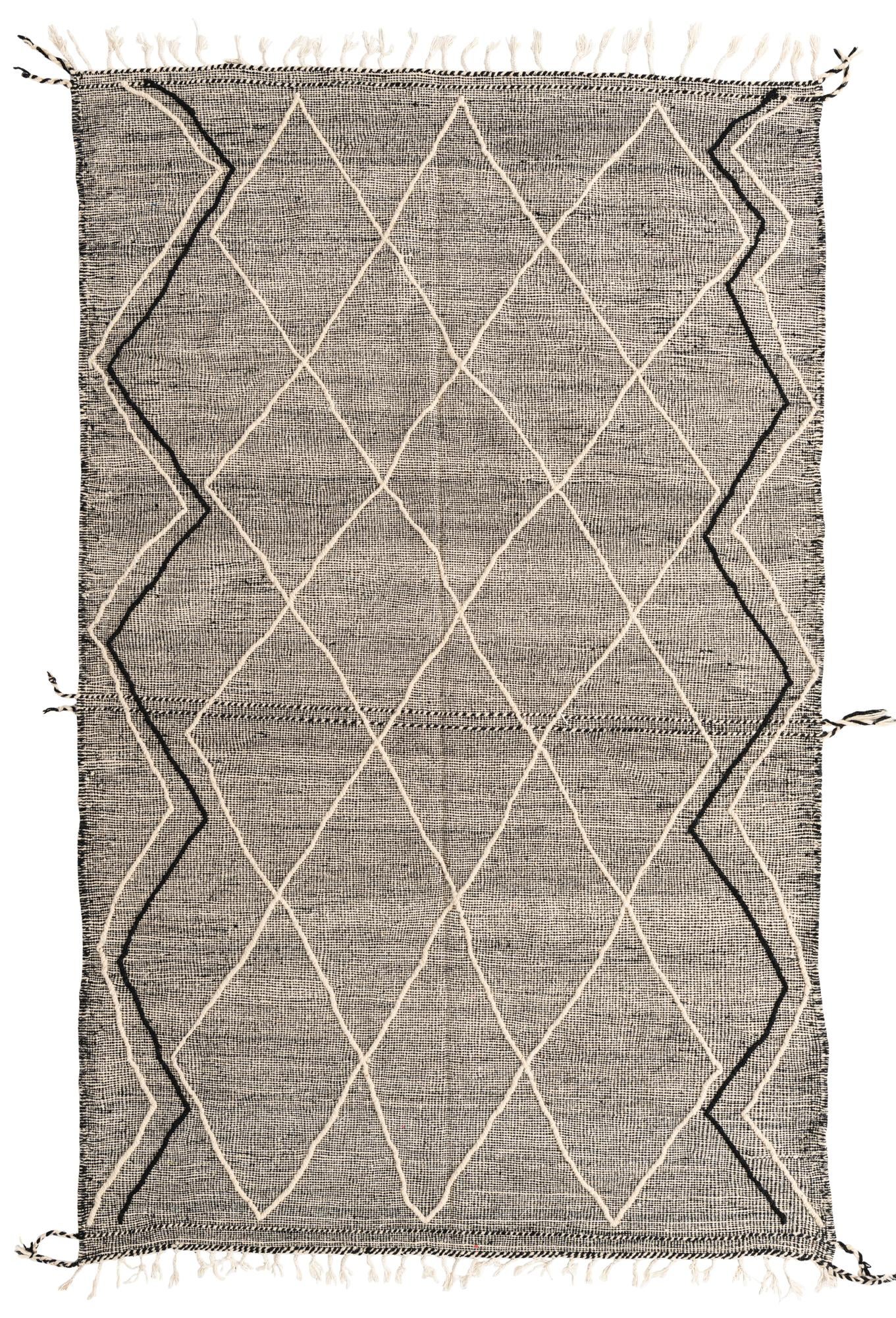 6' 4 x 10' 2 Hand Knotted Moroccan Wool Rug