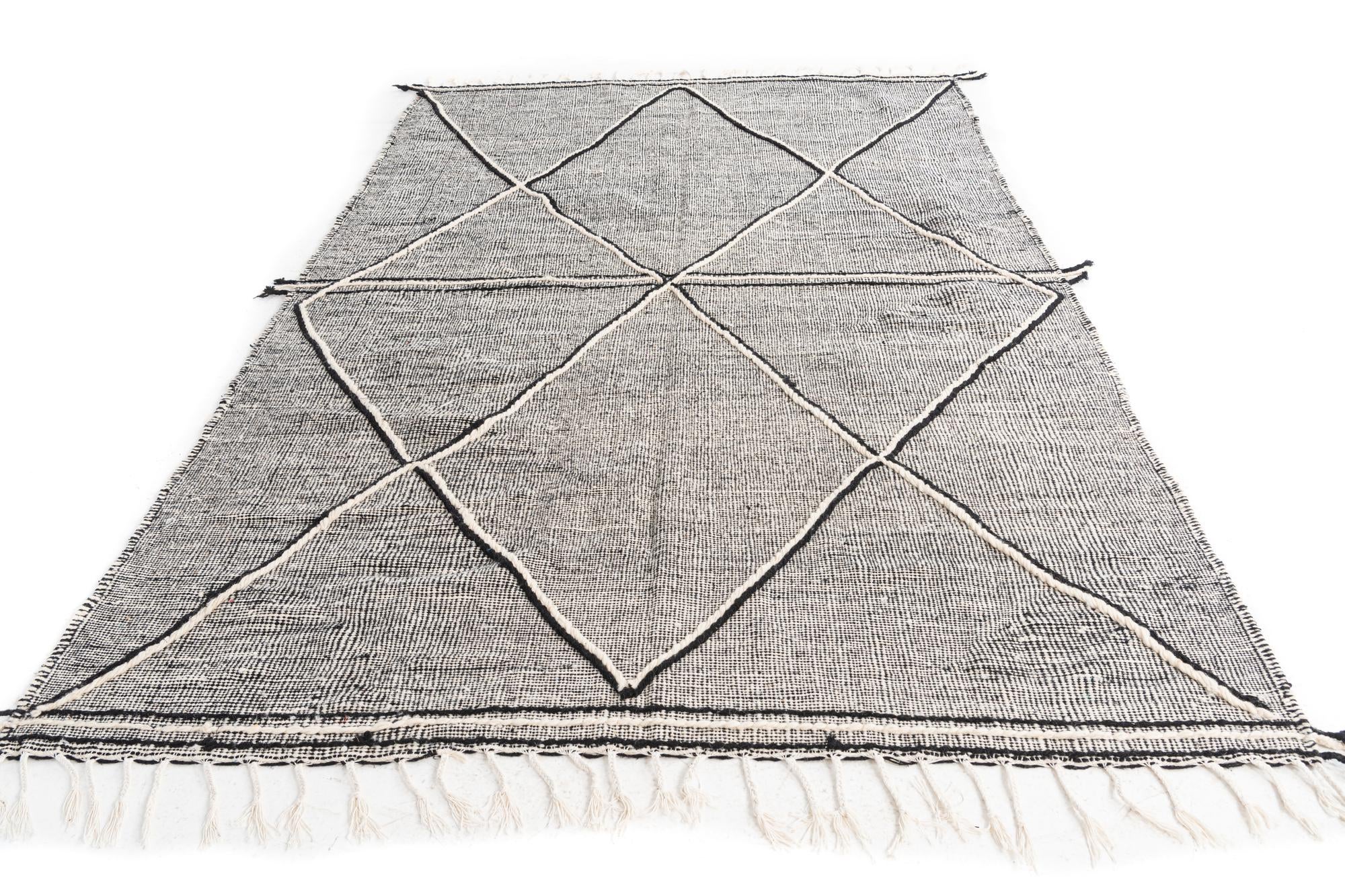 6' 6 x 9' 9 Hand Knotted Moroccan Wool Rug