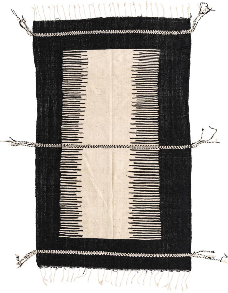 Detail image of 6' 4 x 10' 8 Hand Knotted Moroccan Wool Rug