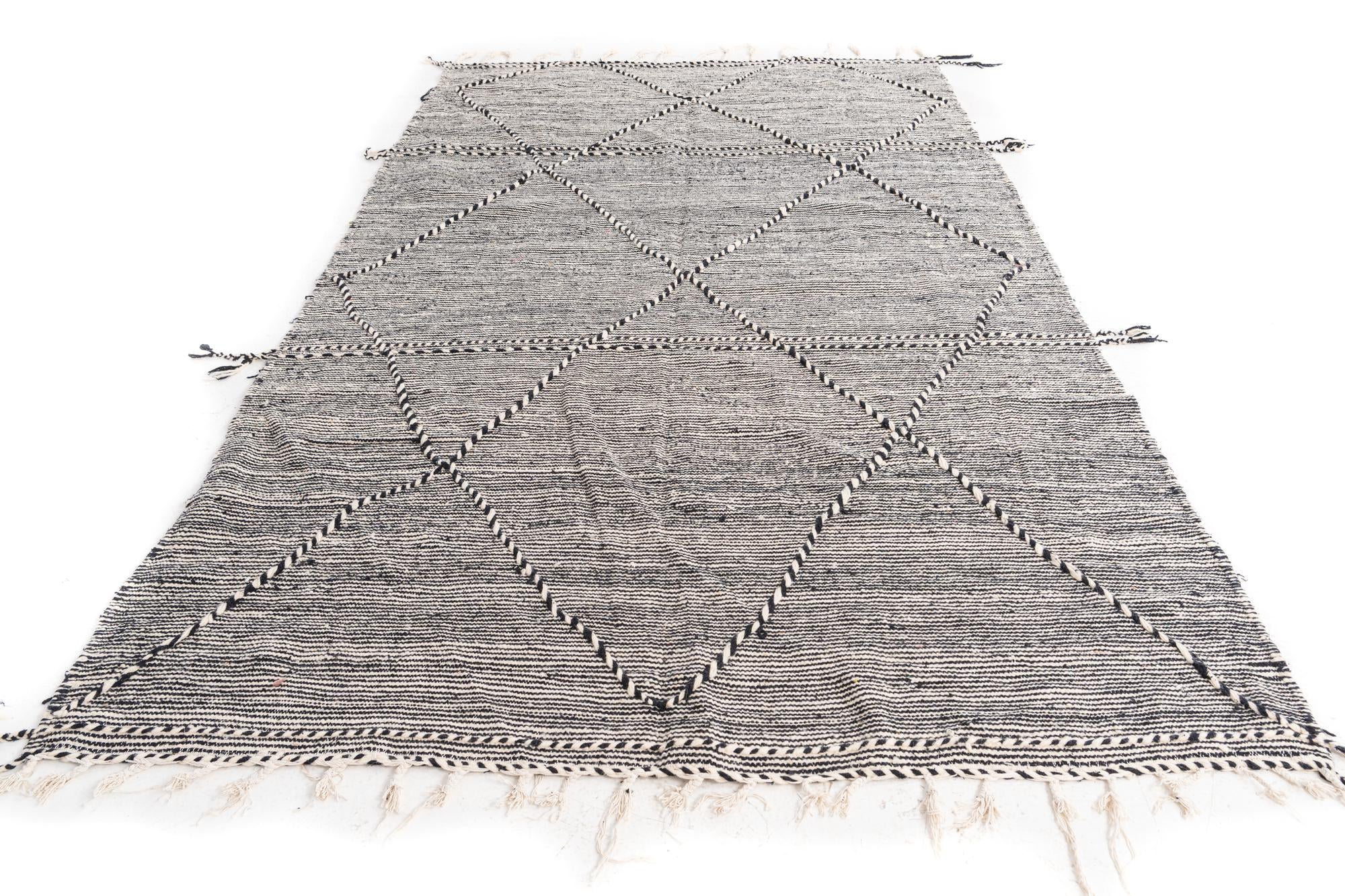 6' 3 x 10' 2 Hand Knotted Moroccan Wool Rug