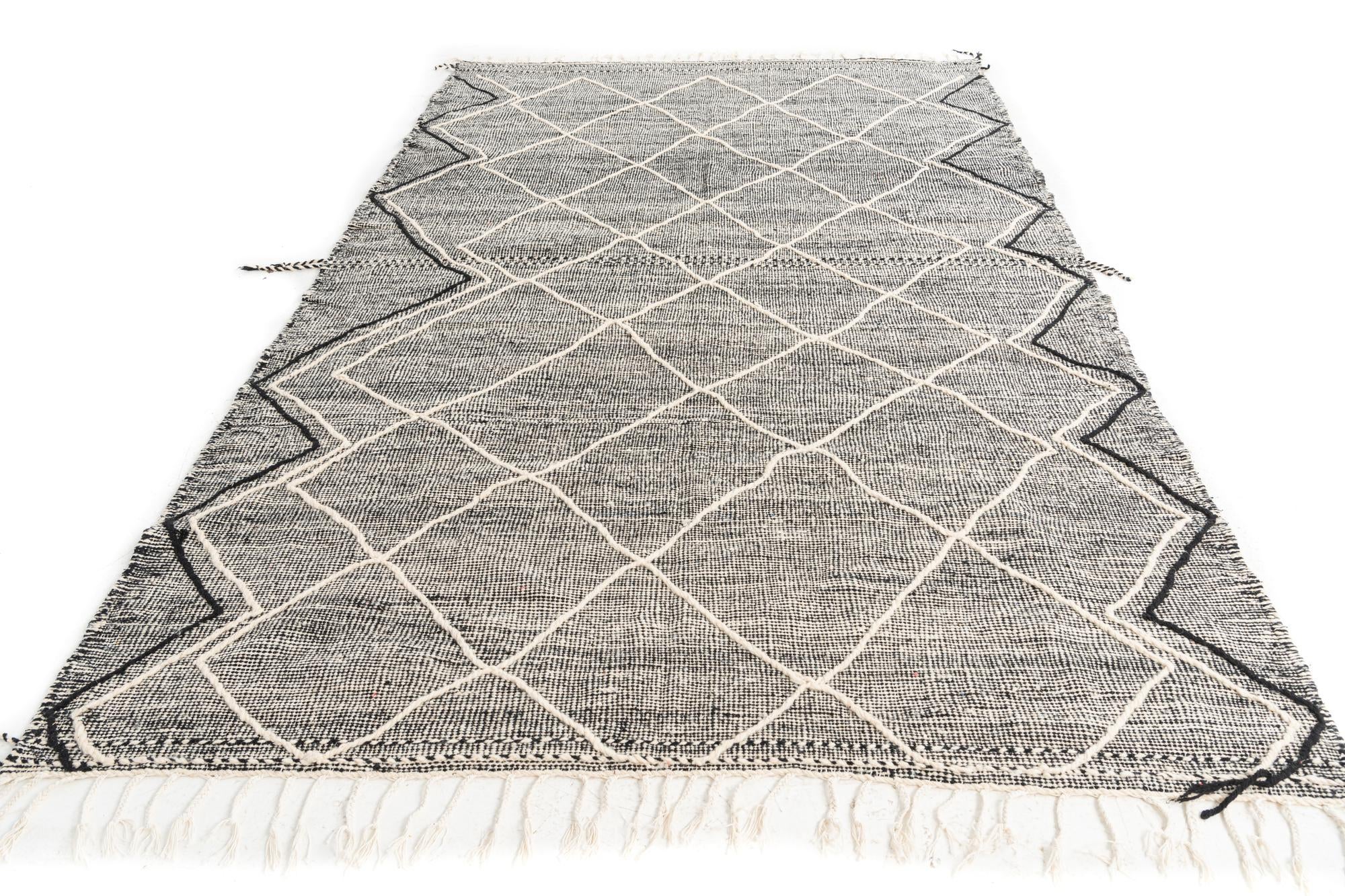 6' 8 x 10' 4 Hand Knotted Moroccan Wool Rug