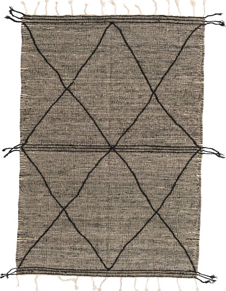 Detail image of 4' 9 x 8' 6 Hand Knotted Moroccan Wool Rug