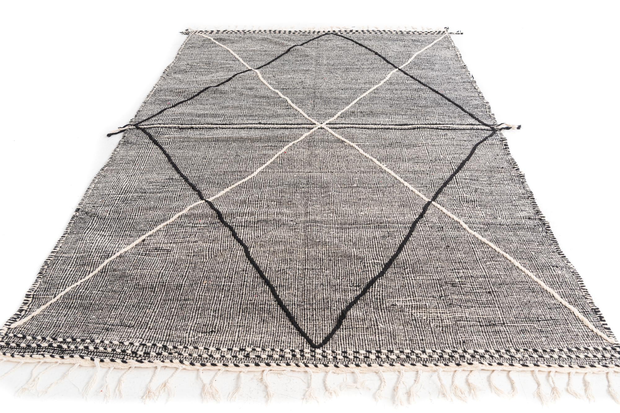 6' 7 x 10' Hand Knotted Moroccan Wool Rug