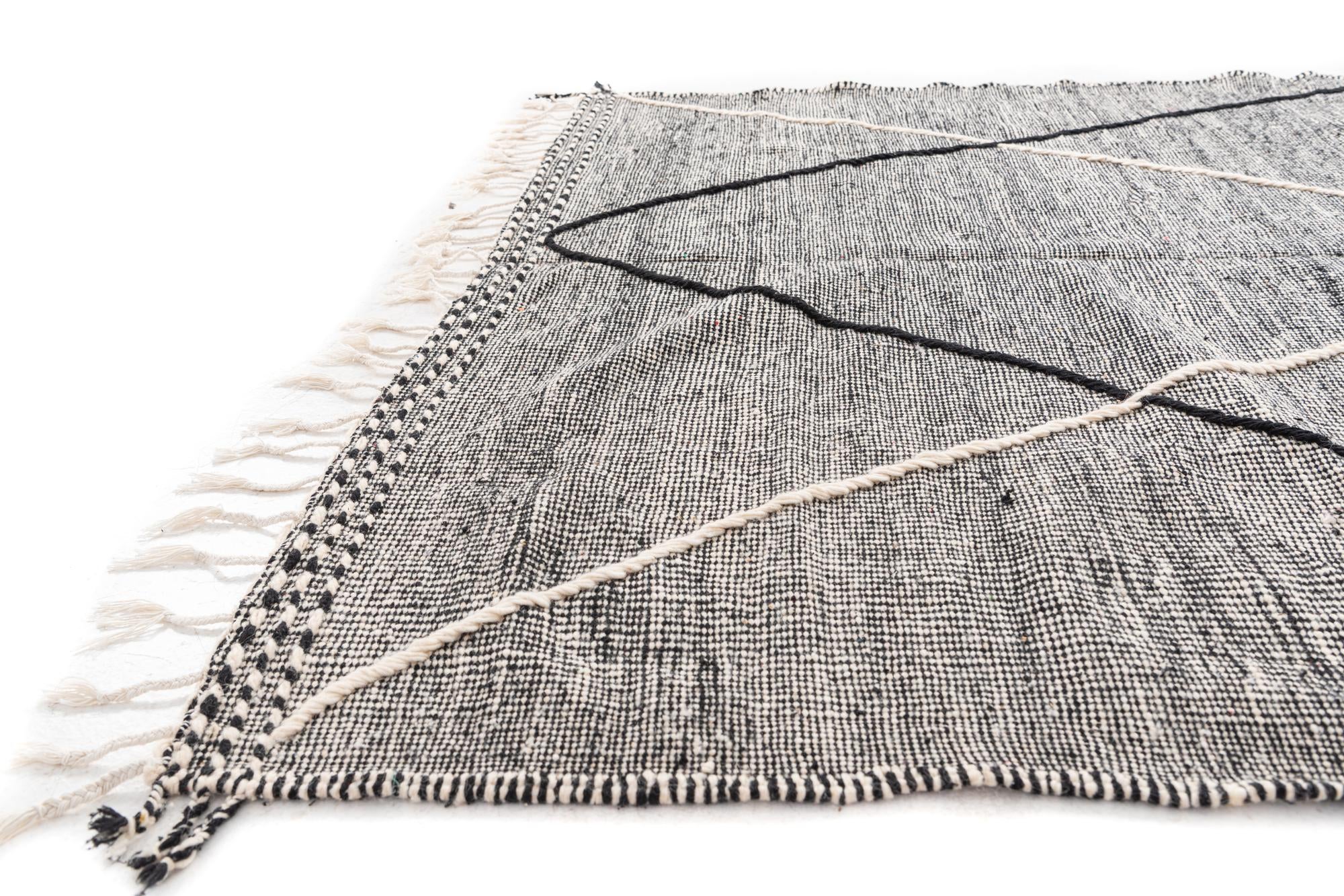 6' 7 x 10' Hand Knotted Moroccan Wool Rug