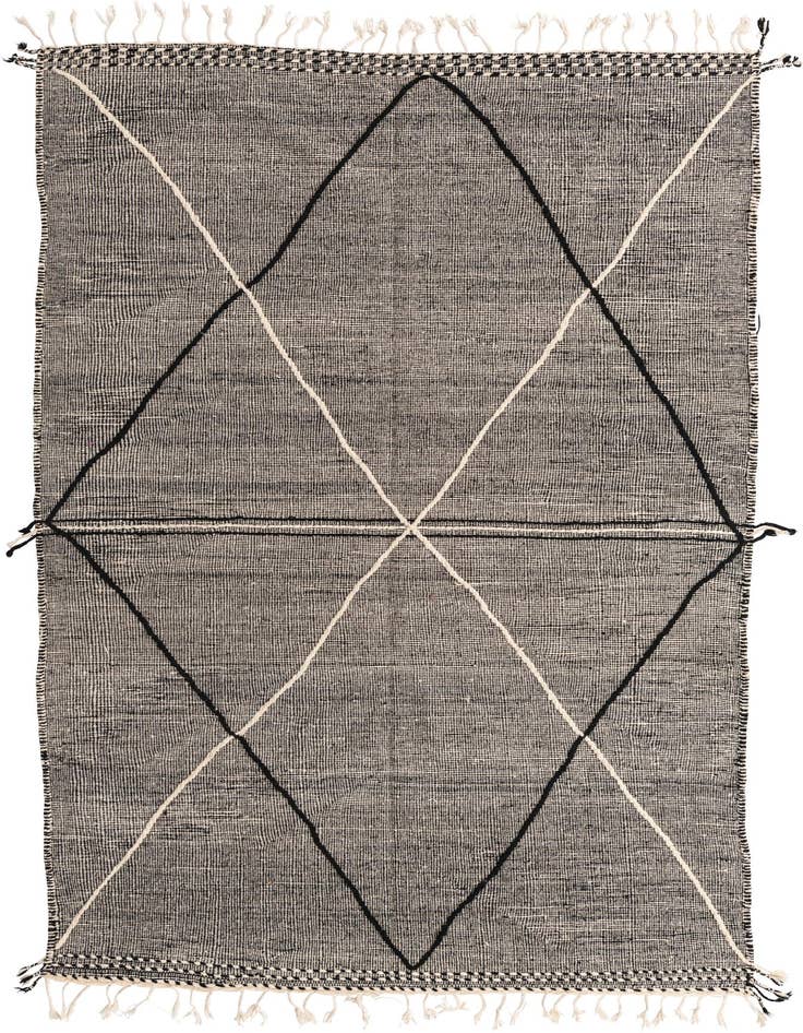 Detail image of 6' 7 x 10' Hand Knotted Moroccan Wool Rug