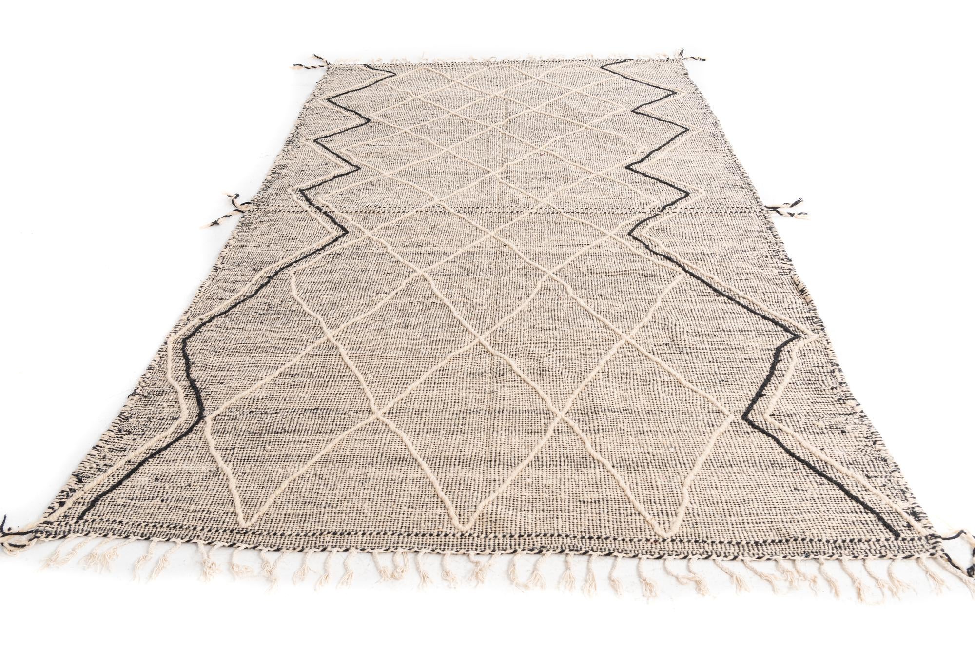 6' x 9' 10 Hand Knotted Moroccan Wool Rug