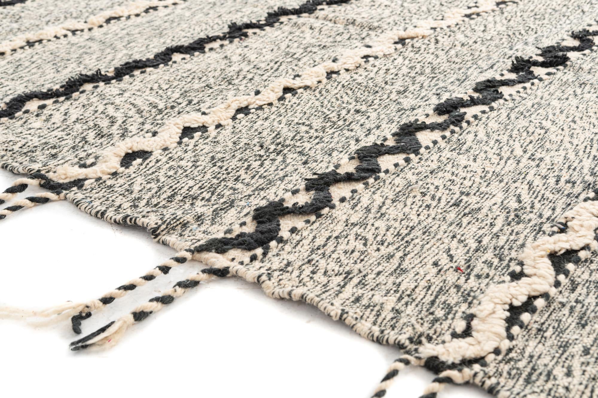 6' 5 x 10' Hand Knotted Moroccan Wool Rug
