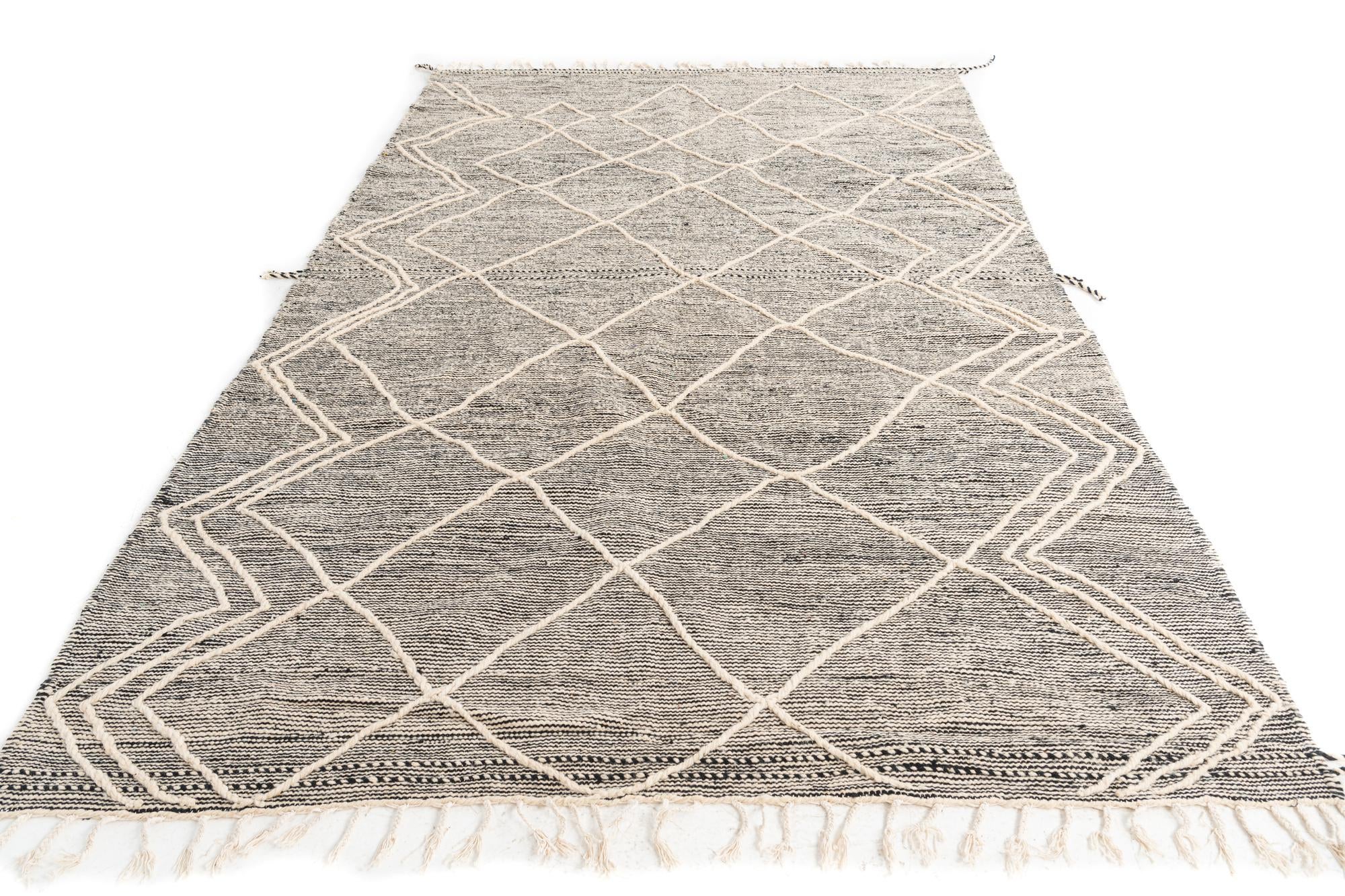 6' 5 x 10' 3 Hand Knotted Moroccan Wool Rug