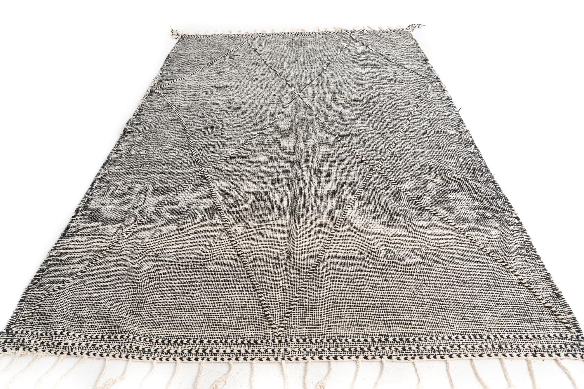 6' 7 x 9' 9 Hand Knotted Moroccan Wool Rug