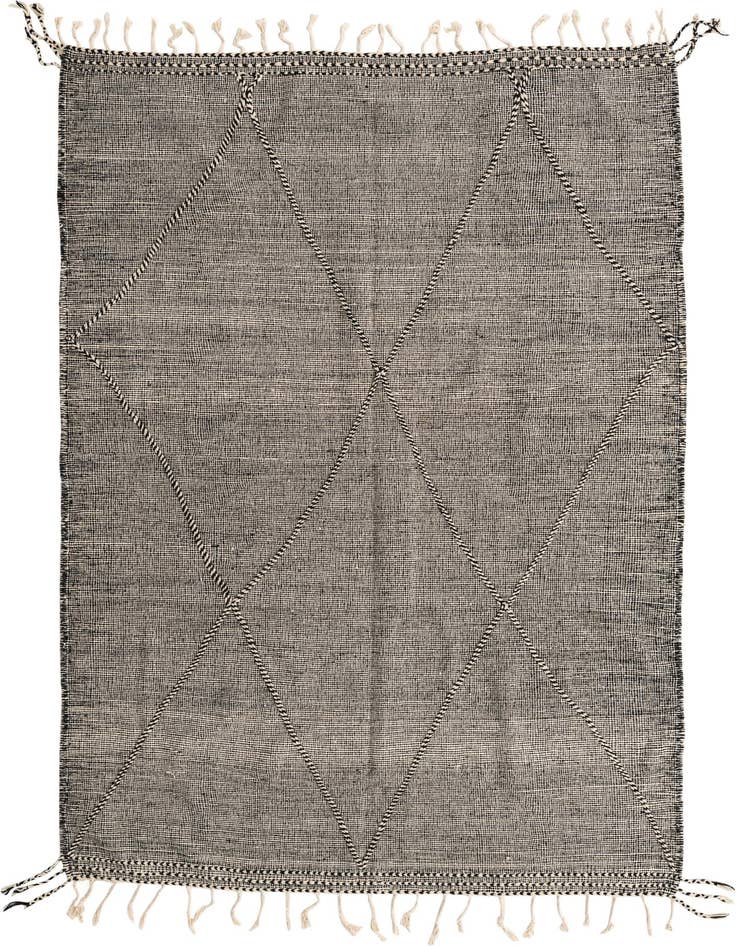 Detail image of 6' 7 x 9' 9 Hand Knotted Moroccan Wool Rug
