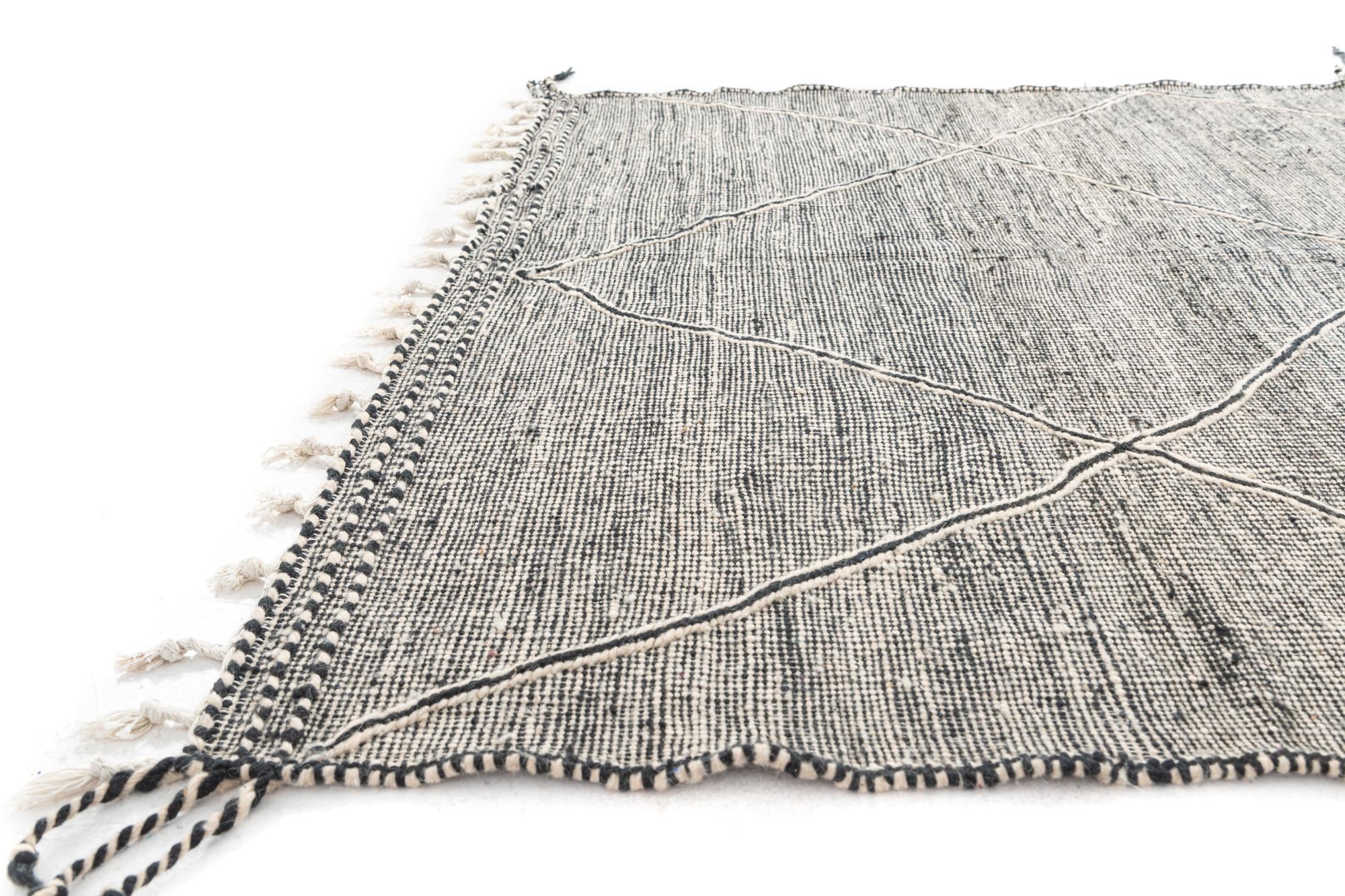 6' 9 x 10' 4 Hand Knotted Moroccan Wool Rug