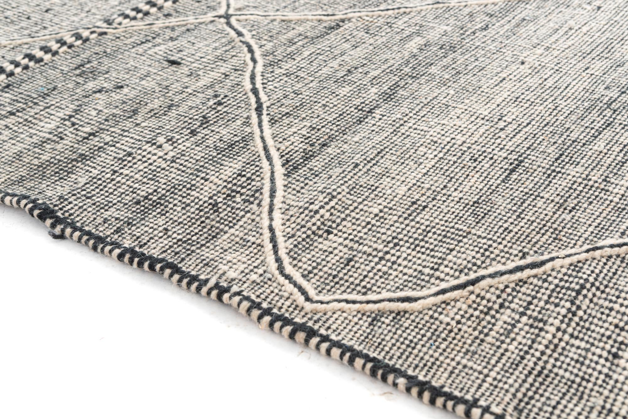 6' 9 x 10' 4 Hand Knotted Moroccan Wool Rug