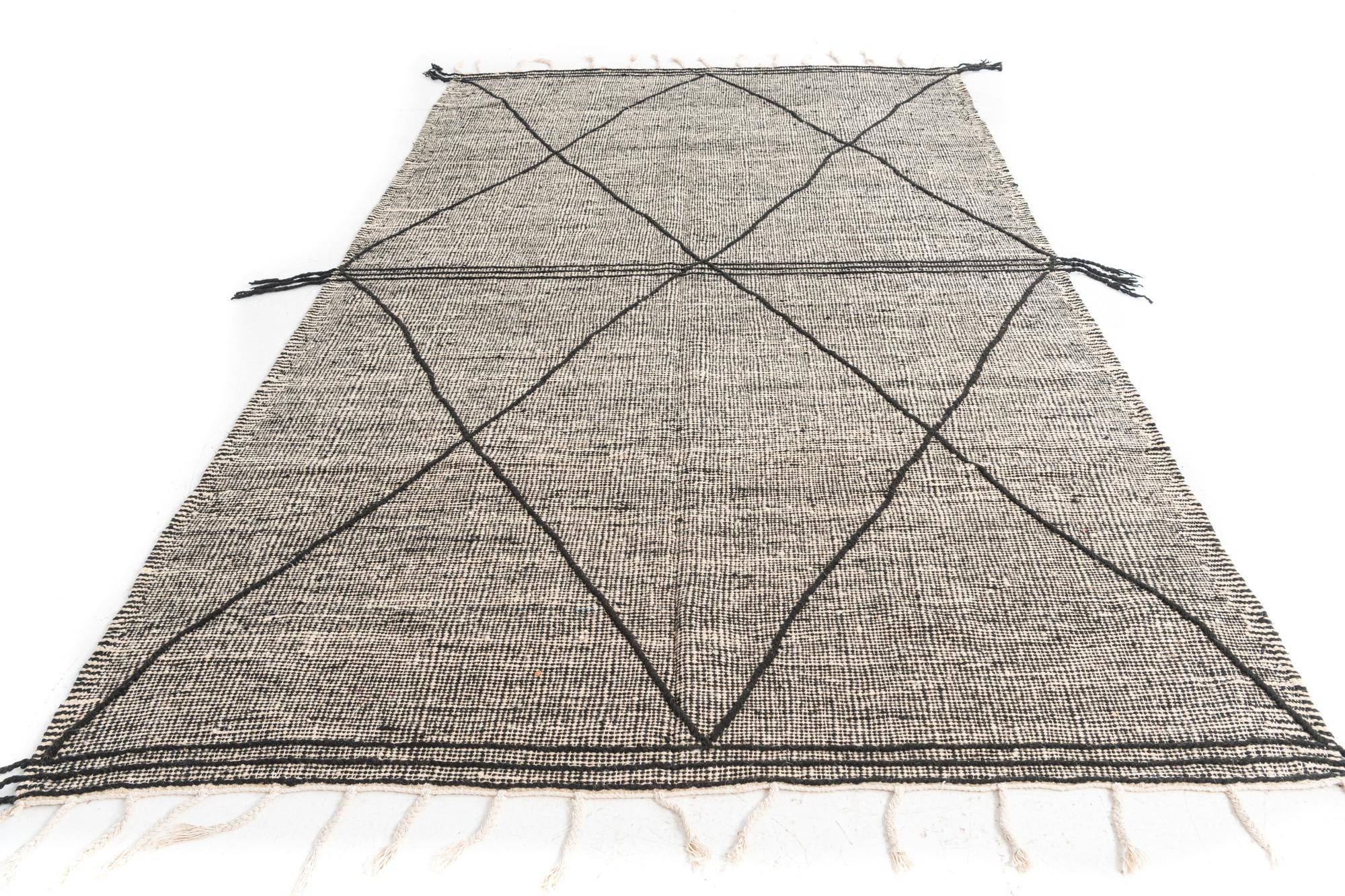 6' 3 x 10' 2 Hand Knotted Moroccan Wool Rug