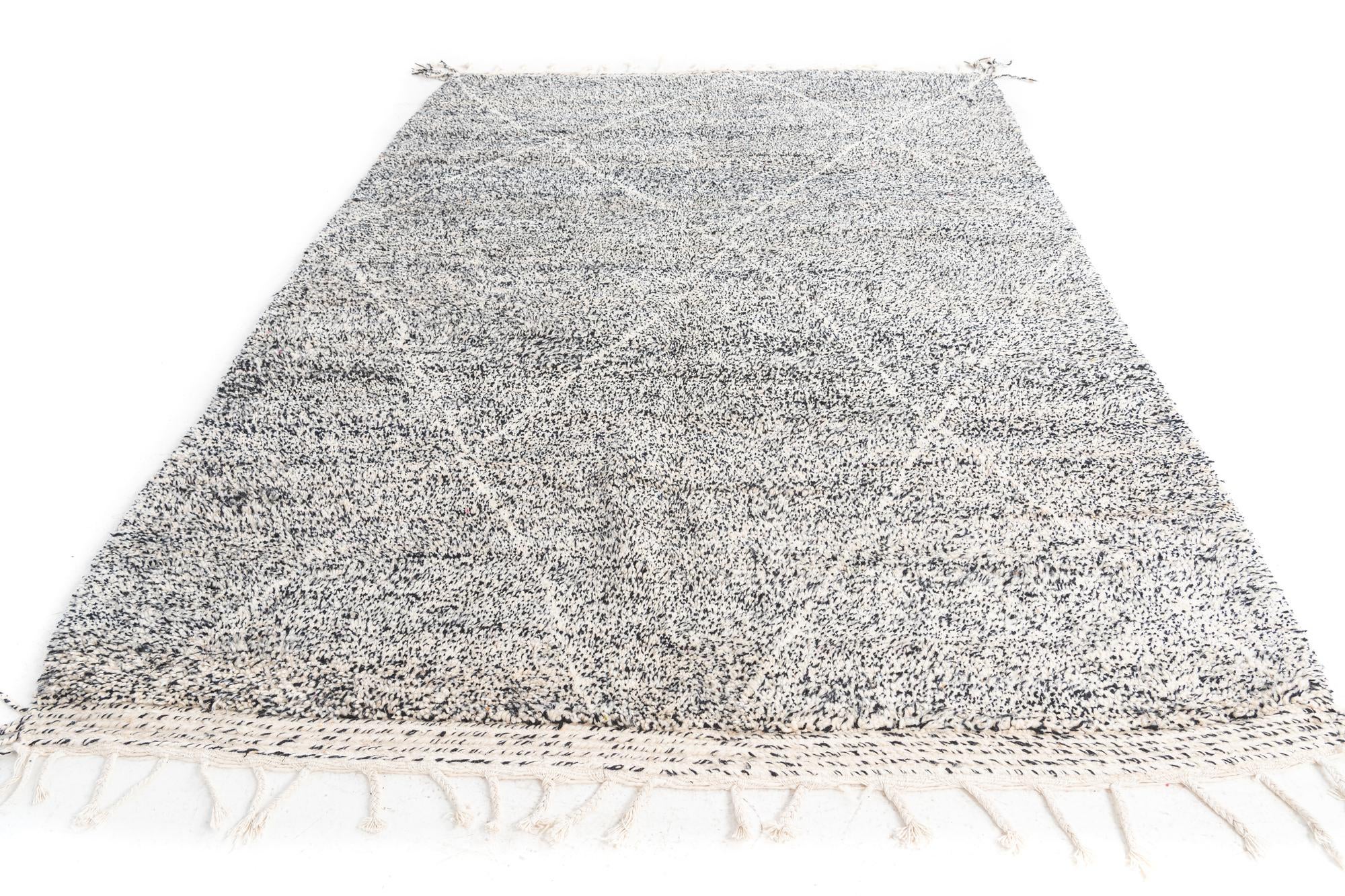 6' 9 x 9' 5 Hand Knotted Moroccan Wool Rug
