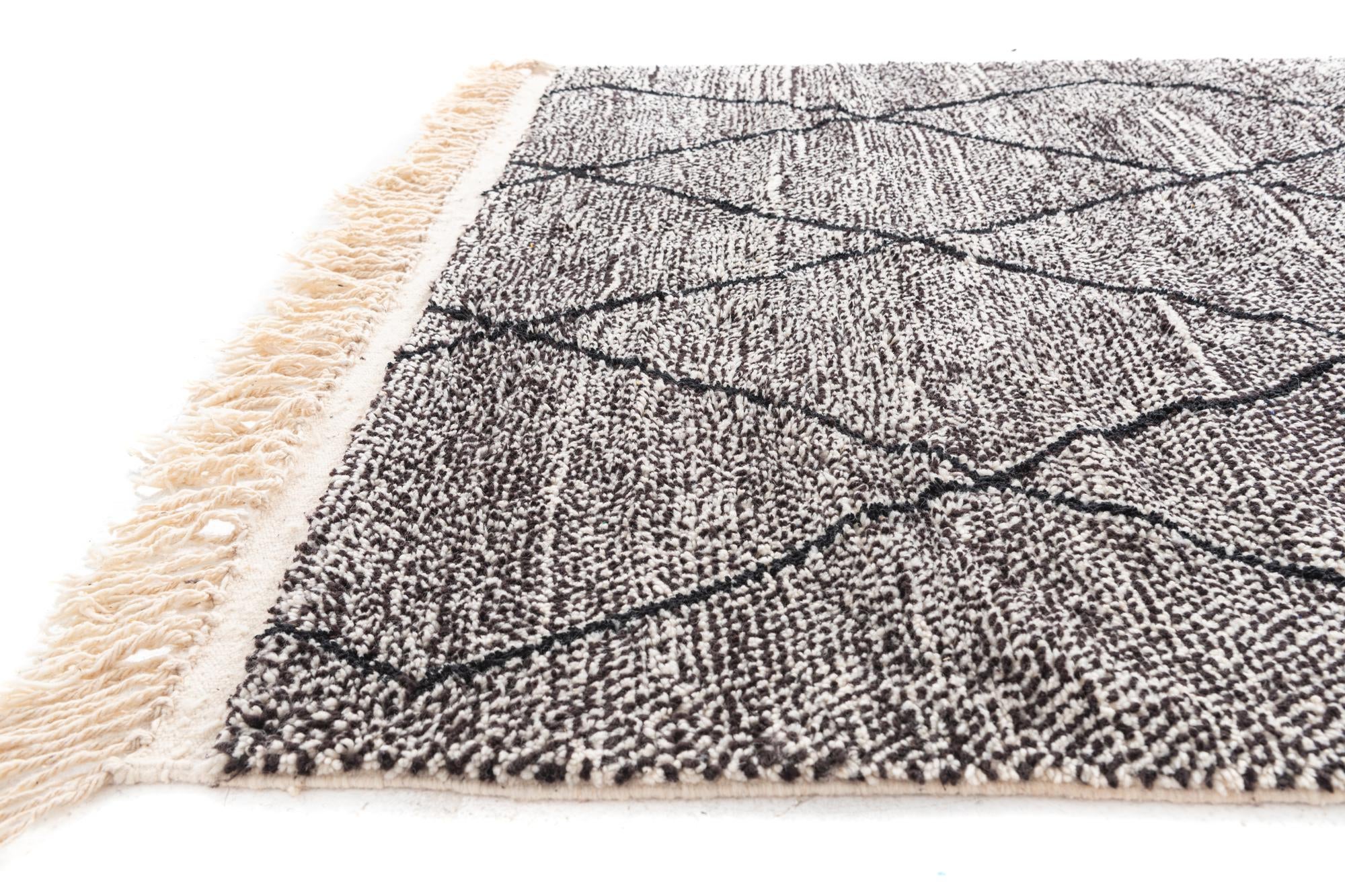 6' 6 x 10' Hand Knotted Moroccan Wool Rug