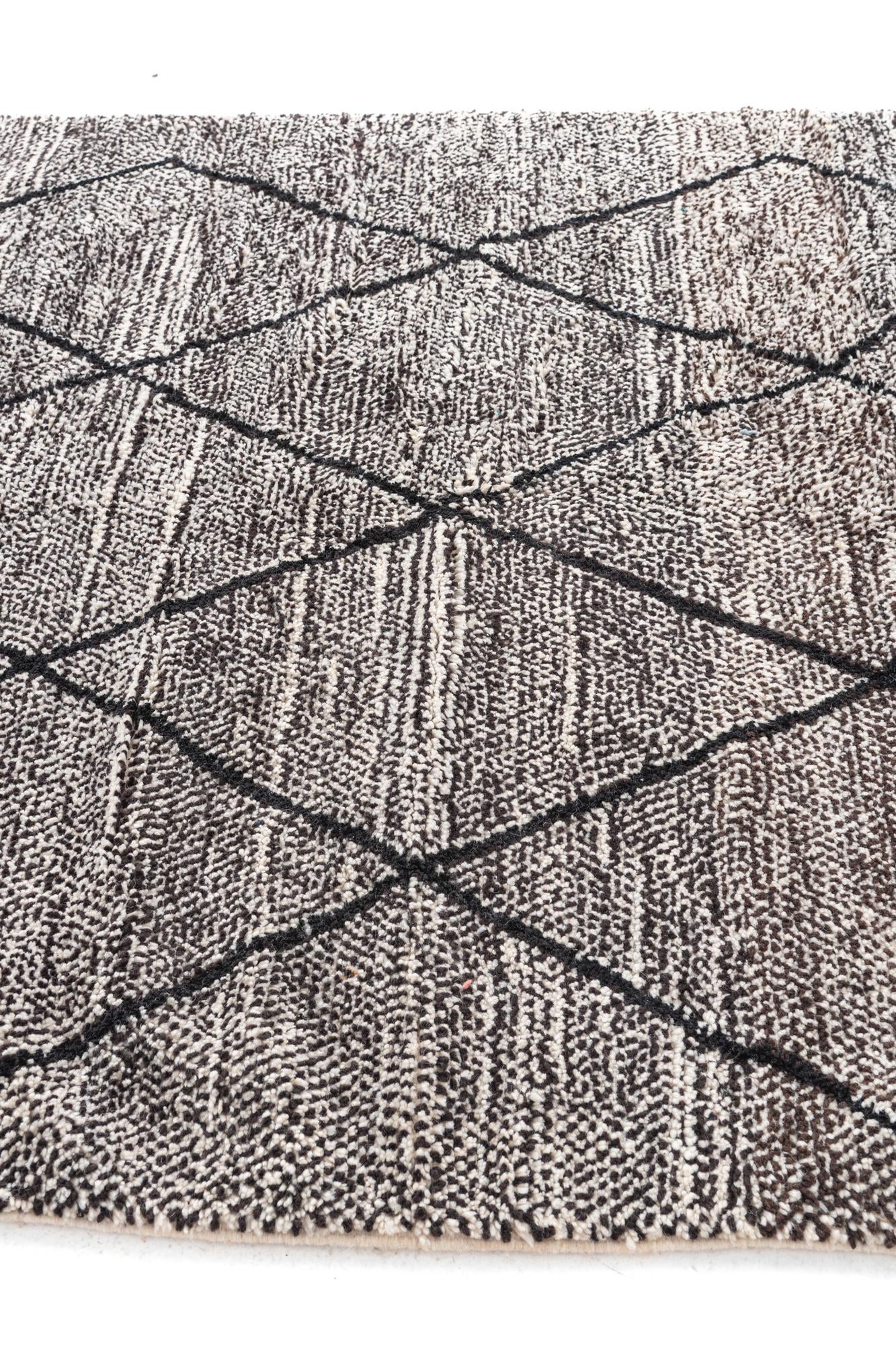 6' 6 x 10' Hand Knotted Moroccan Wool Rug