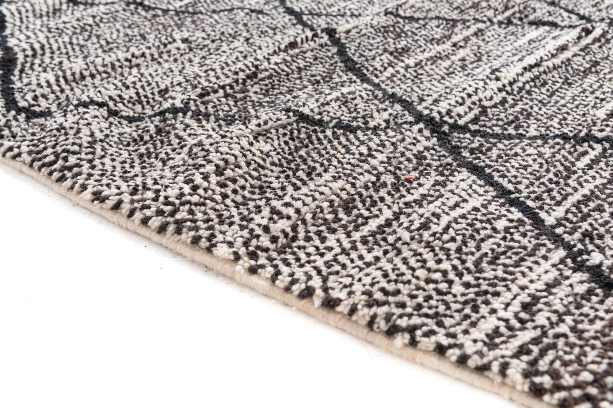 6' 6 x 10' Hand Knotted Moroccan Wool Rug