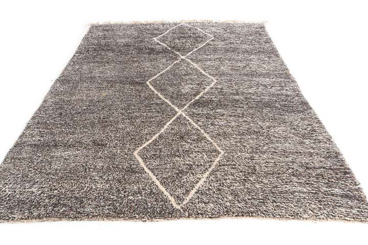 7' x 9' 3 Hand Knotted Moroccan Wool Rug