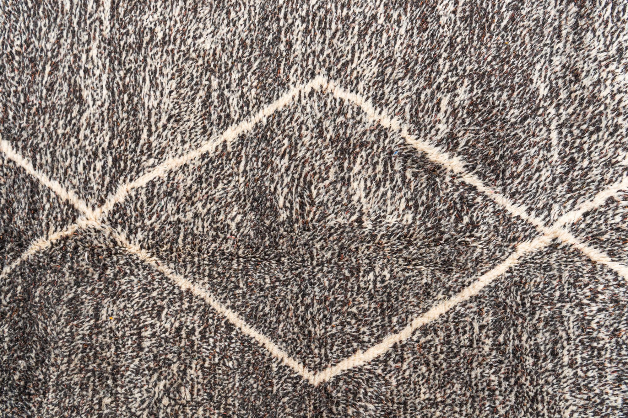 7' x 9' 3 Hand Knotted Moroccan Wool Rug