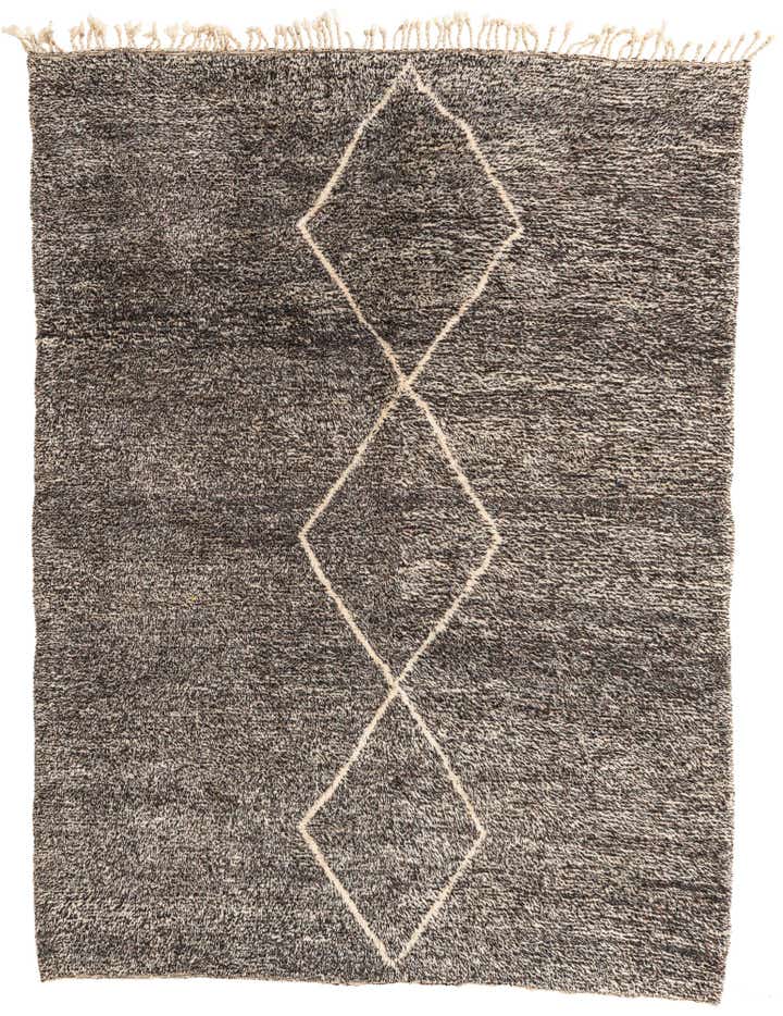 7' x 9' 3 Hand Knotted Moroccan Wool Rug
