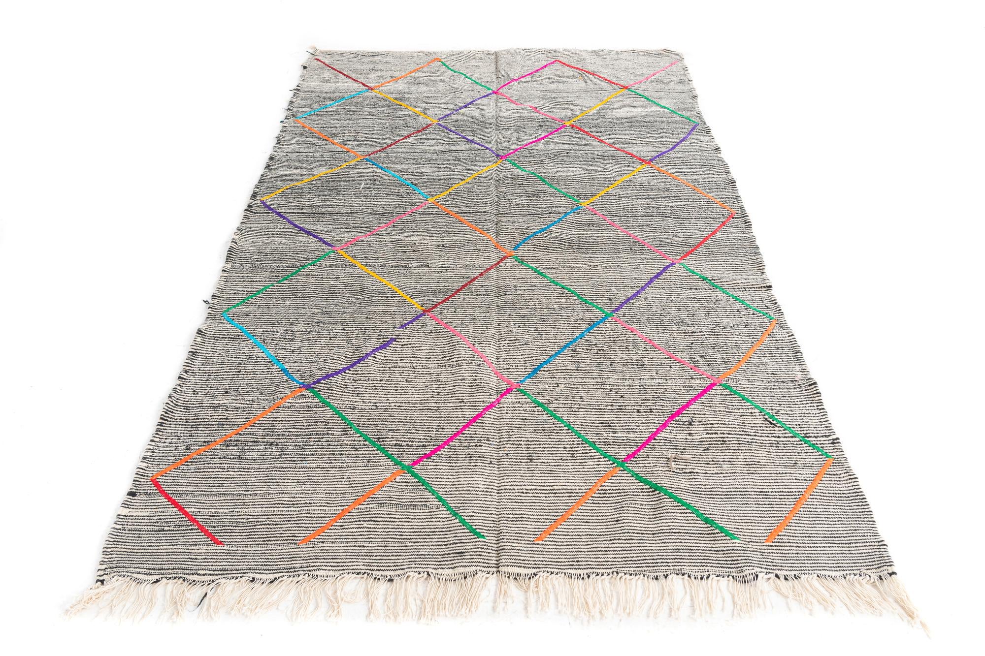 4' 9 x 7' 7 Hand Knotted Moroccan Wool Rug