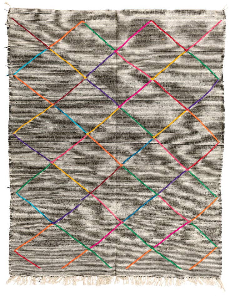 Detail image of 4' 9 x 7' 7 Hand Knotted Moroccan Wool Rug