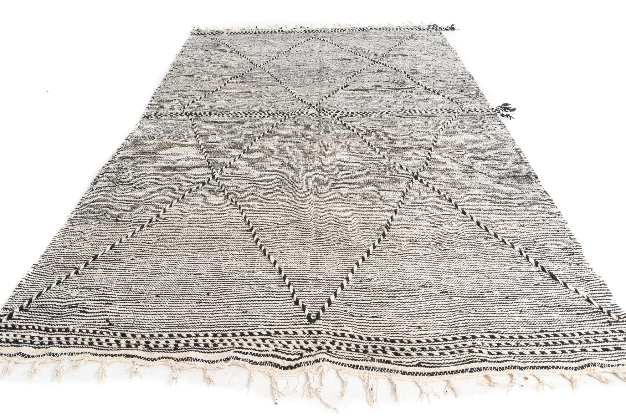 6' 6 x 10' 4 Hand Knotted Moroccan Wool Rug