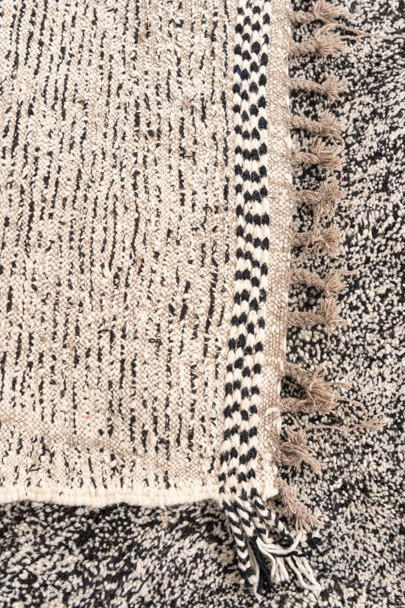 6' 9 x 9' 7 Hand Knotted Moroccan Wool Rug
