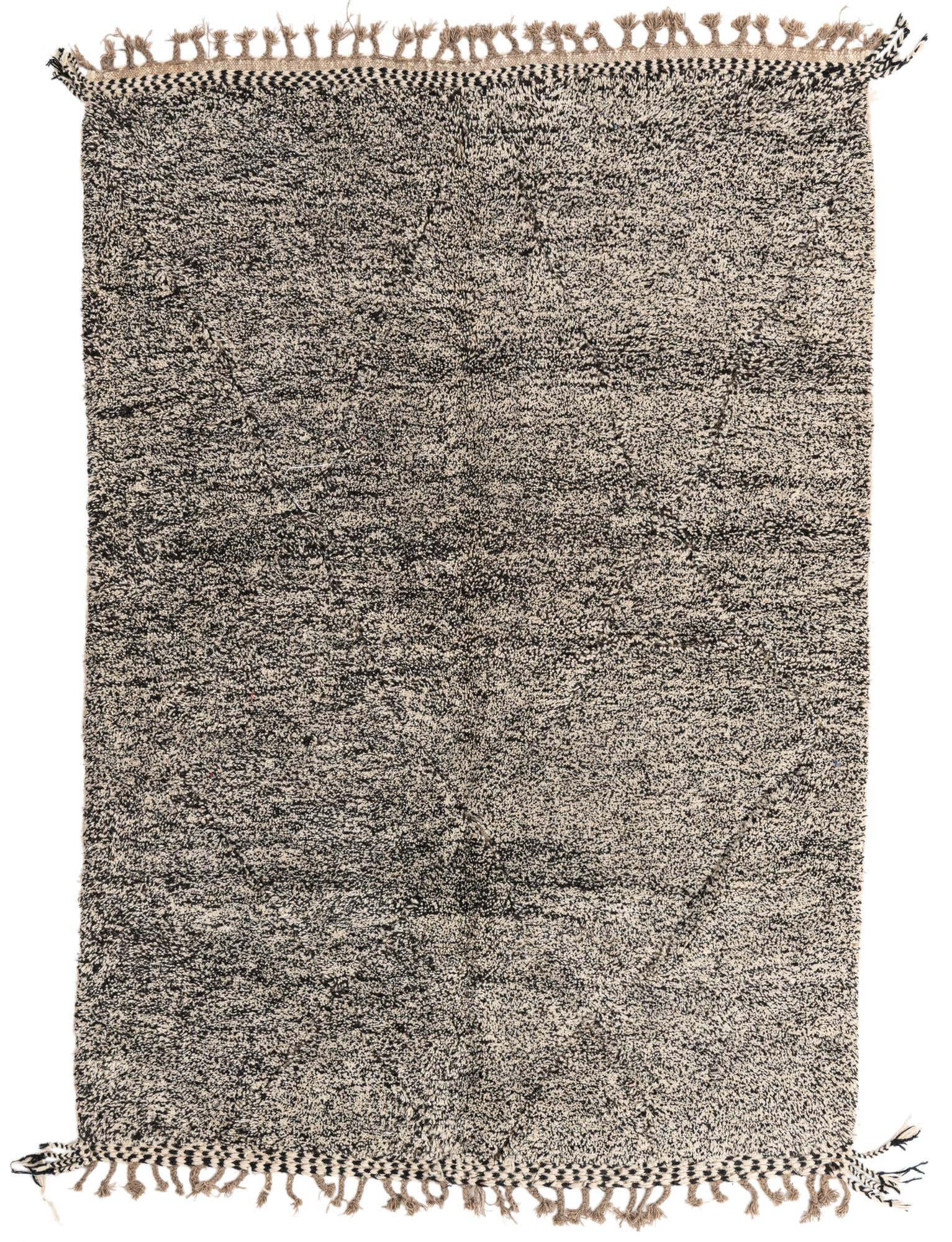 6' 9 x 9' 7 Hand Knotted Moroccan Wool Rug