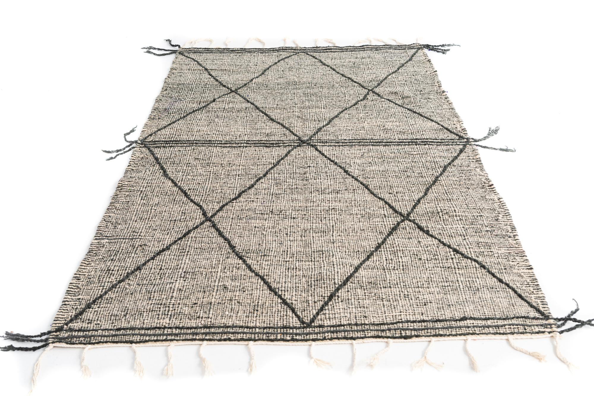 5' 2 x 8' 3 Hand Knotted Moroccan Wool Rug