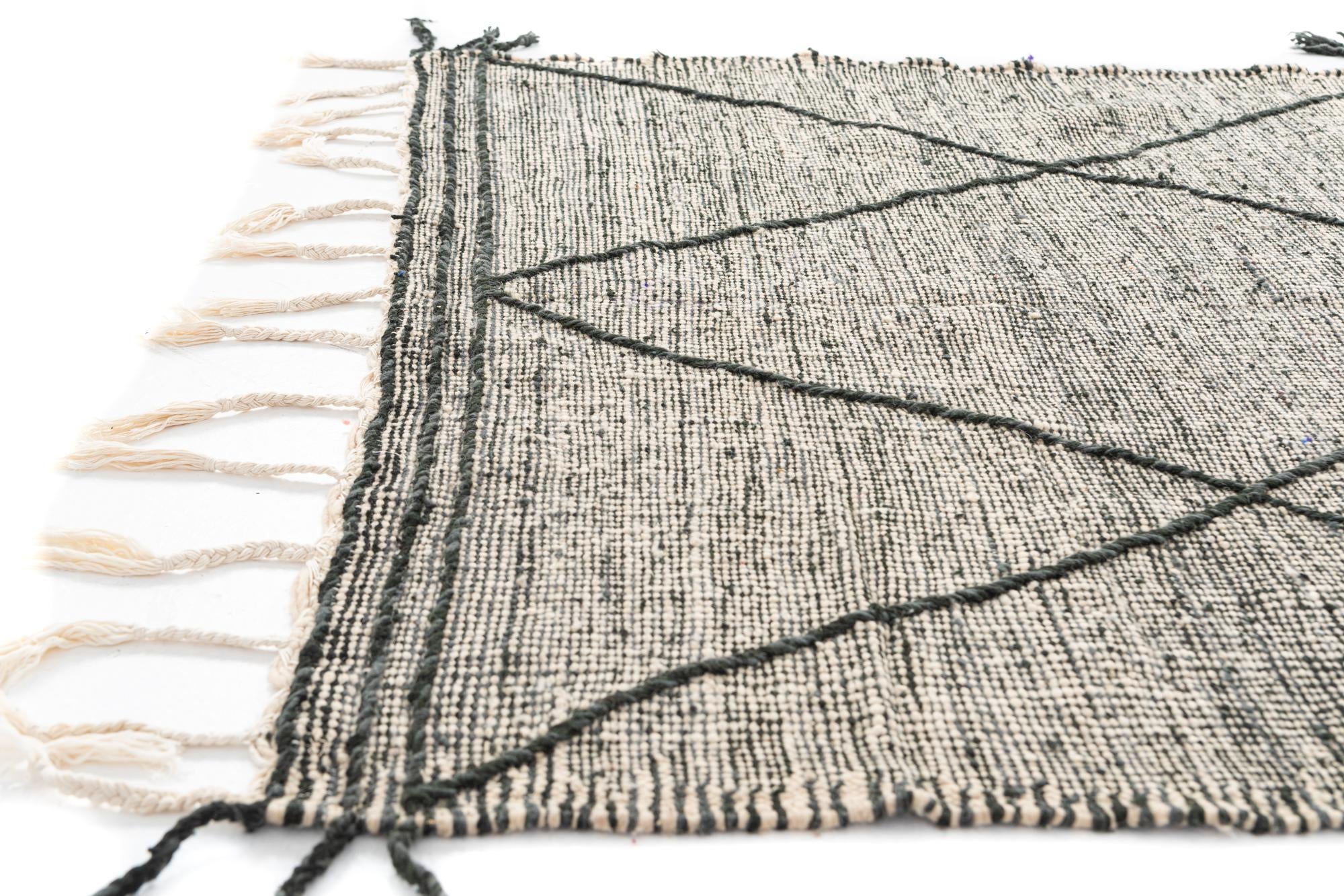 5' 2 x 8' 3 Hand Knotted Moroccan Wool Rug