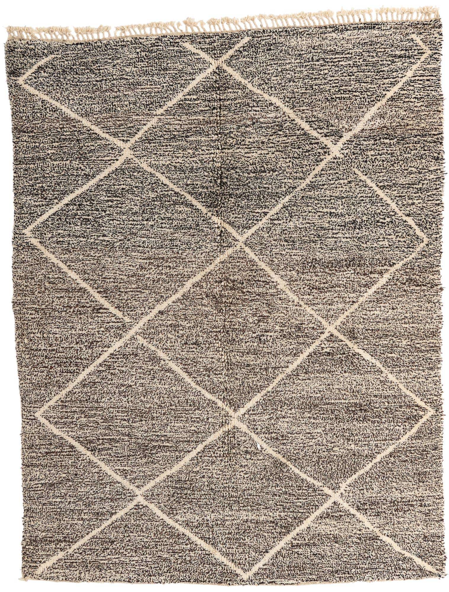 7' 2 x 9' 3 Hand Knotted Moroccan Wool Rug