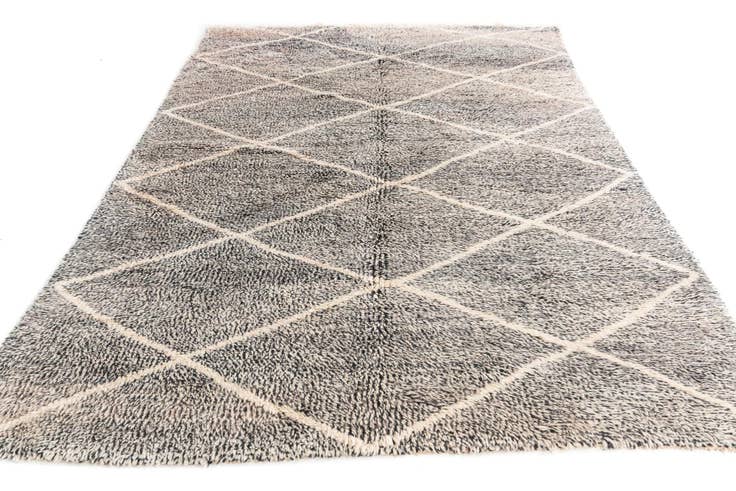Detail image of 6' 3 x 9' Hand Knotted Moroccan Wool Rug