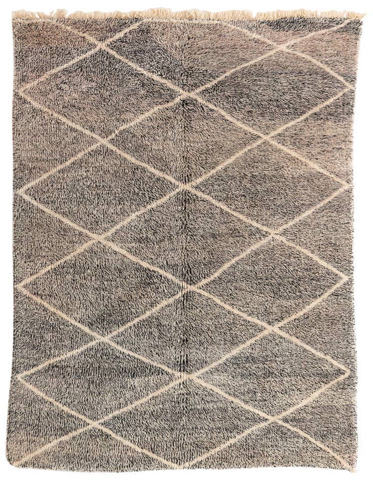Detail image of 6' 3 x 9' Hand Knotted Moroccan Wool Rug