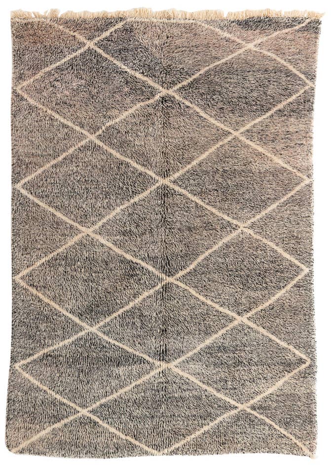 Detail image of 6' 3 x 9' Hand Knotted Moroccan Wool Rug