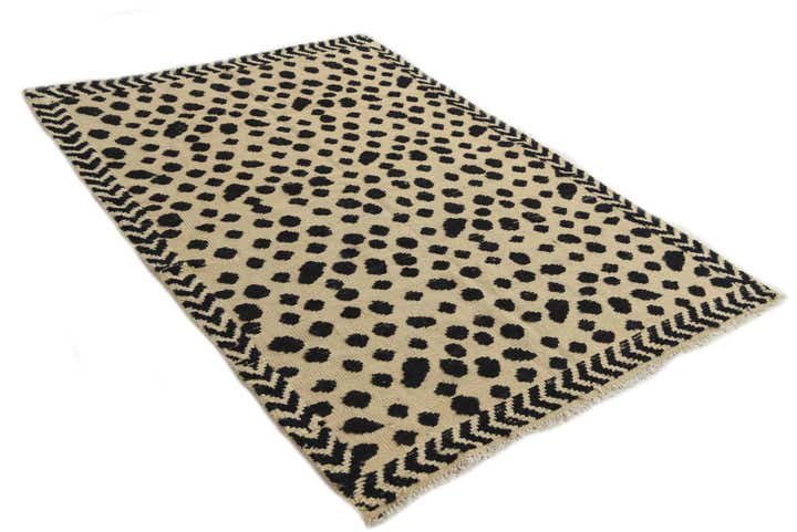 4' 3 x 6' Hand Knotted Moroccan Wool Rug