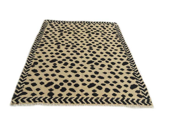 4' 3 x 6' Hand Knotted Moroccan Wool Rug