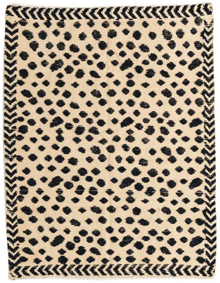 Detail image of 4' 3 x 6' Hand Knotted Moroccan Wool Rug
